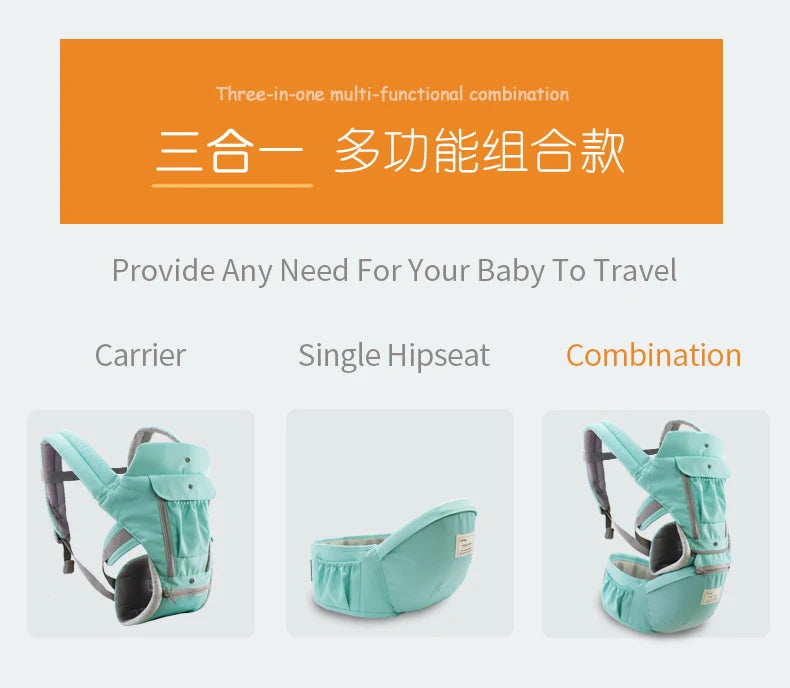 Insular Ergonomic Baby Hipseat Carrier – Front, Back & Kangaroo Carry