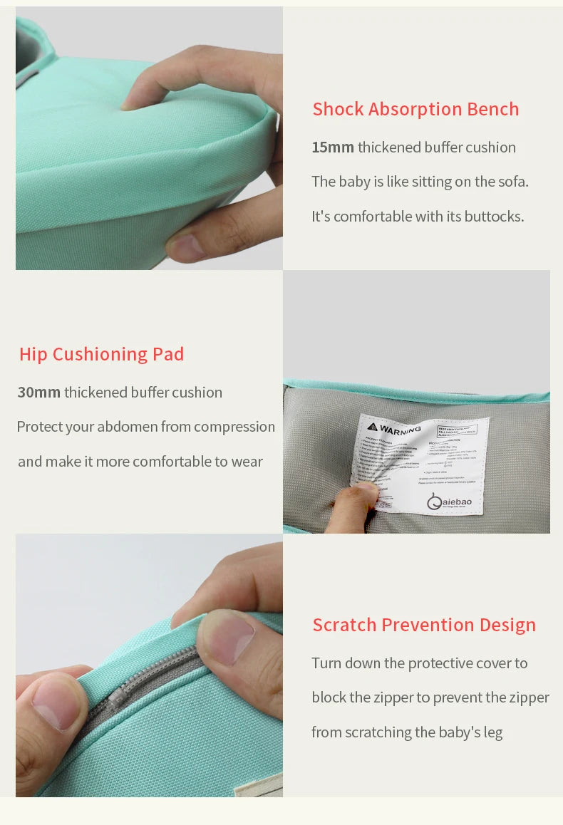 Insular Ergonomic Baby Hipseat Carrier – Front, Back & Kangaroo Carry