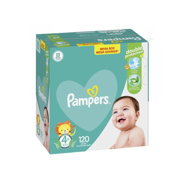 Pampers Mega Box Double Protection Tape Diapers - M  (120 Pieces)