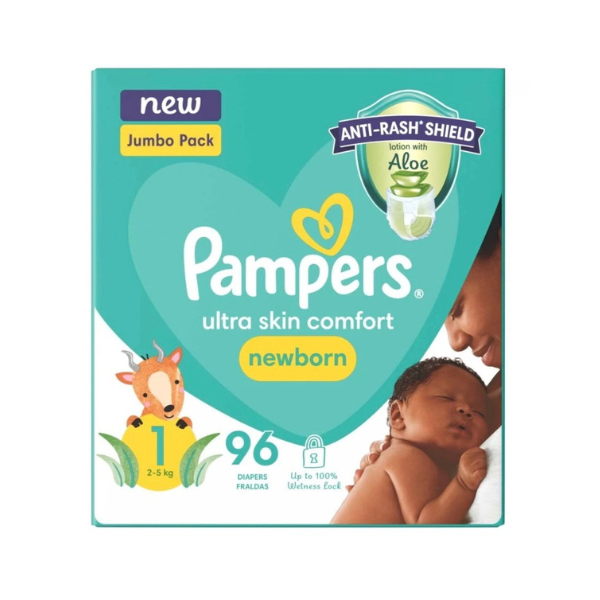 PAMPERS - Jumbo Pack Newborn Double Protection Tape Diapers - 0  (96 Pieces)