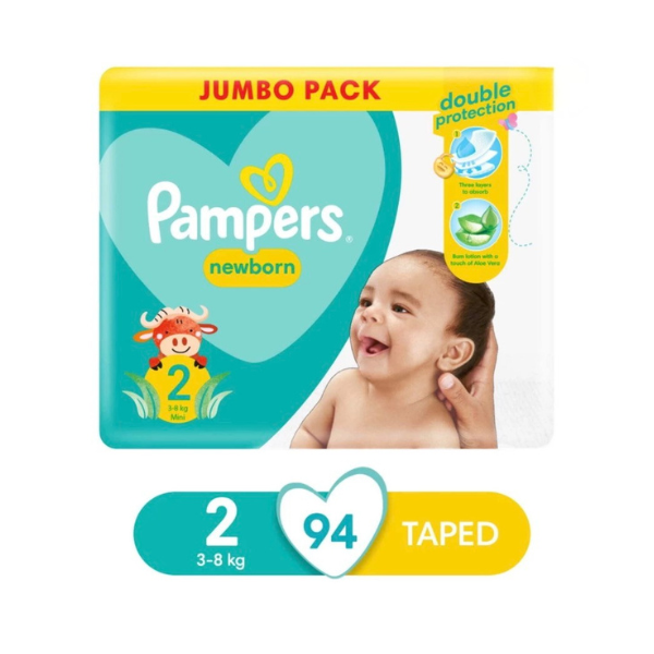 PAMPERS - Jumbo Pack Double Protection Tape Diapers - 0  (94 Pieces)