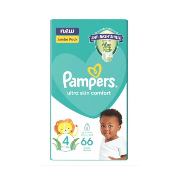 PAMPERS - Active Jumbo Pack Diapers Maxi Tape Diapers - 4  (66 Pieces)