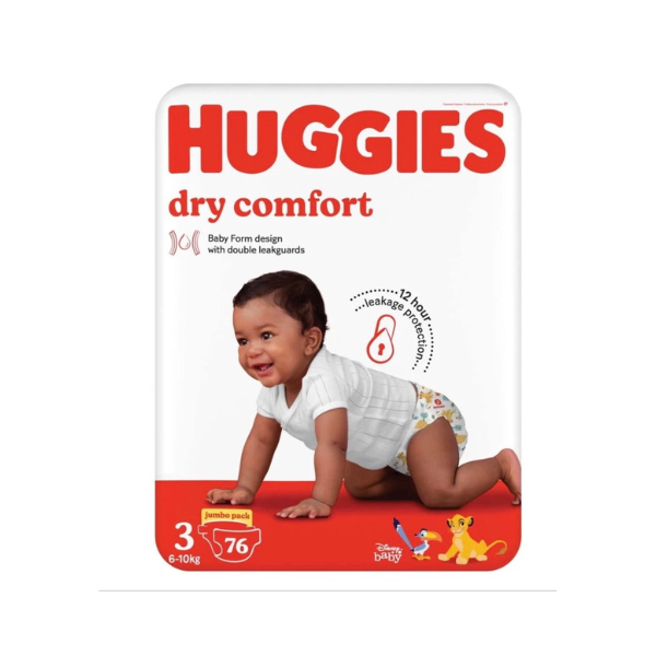 HUGGIES - Dry Comfort Jumbo Pack Tape Diapers - L  (76 Pieces)