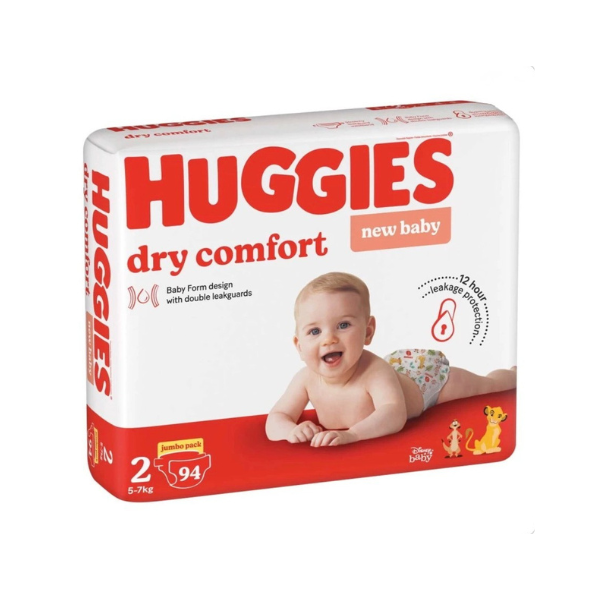 Huggies New Baby Dry Comfort Tape Diapers - 0  (94 Pieces)