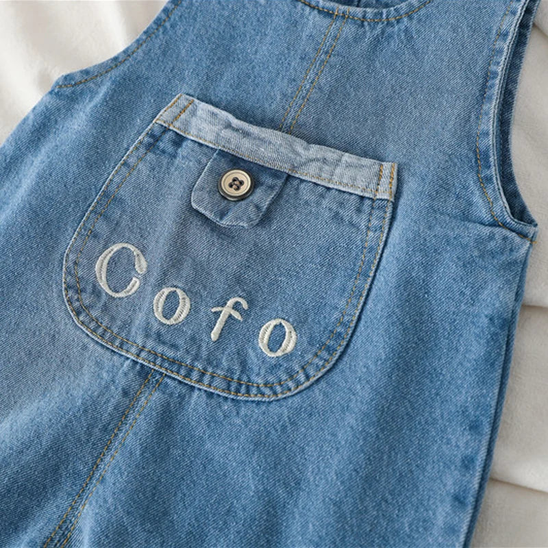DIIMUU Toddler Baby Overalls – Casual Denim Dungarees