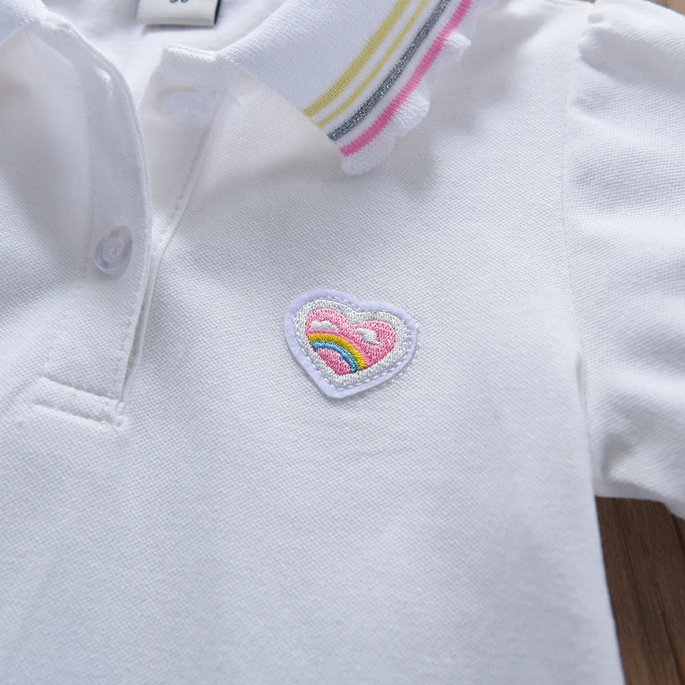 Girls Heart Print A-Line Dress