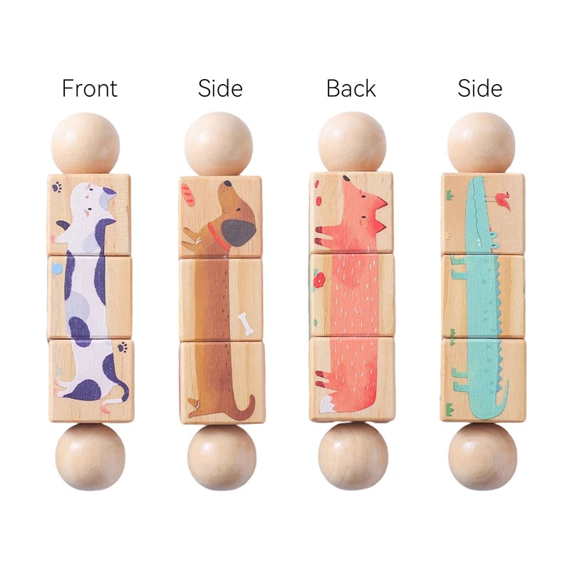 Wooden Baby Montessori Hand Bell Rattle
