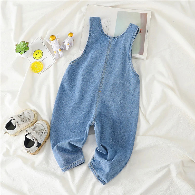 DIIMUU Toddler Baby Overalls – Casual Denim Dungarees