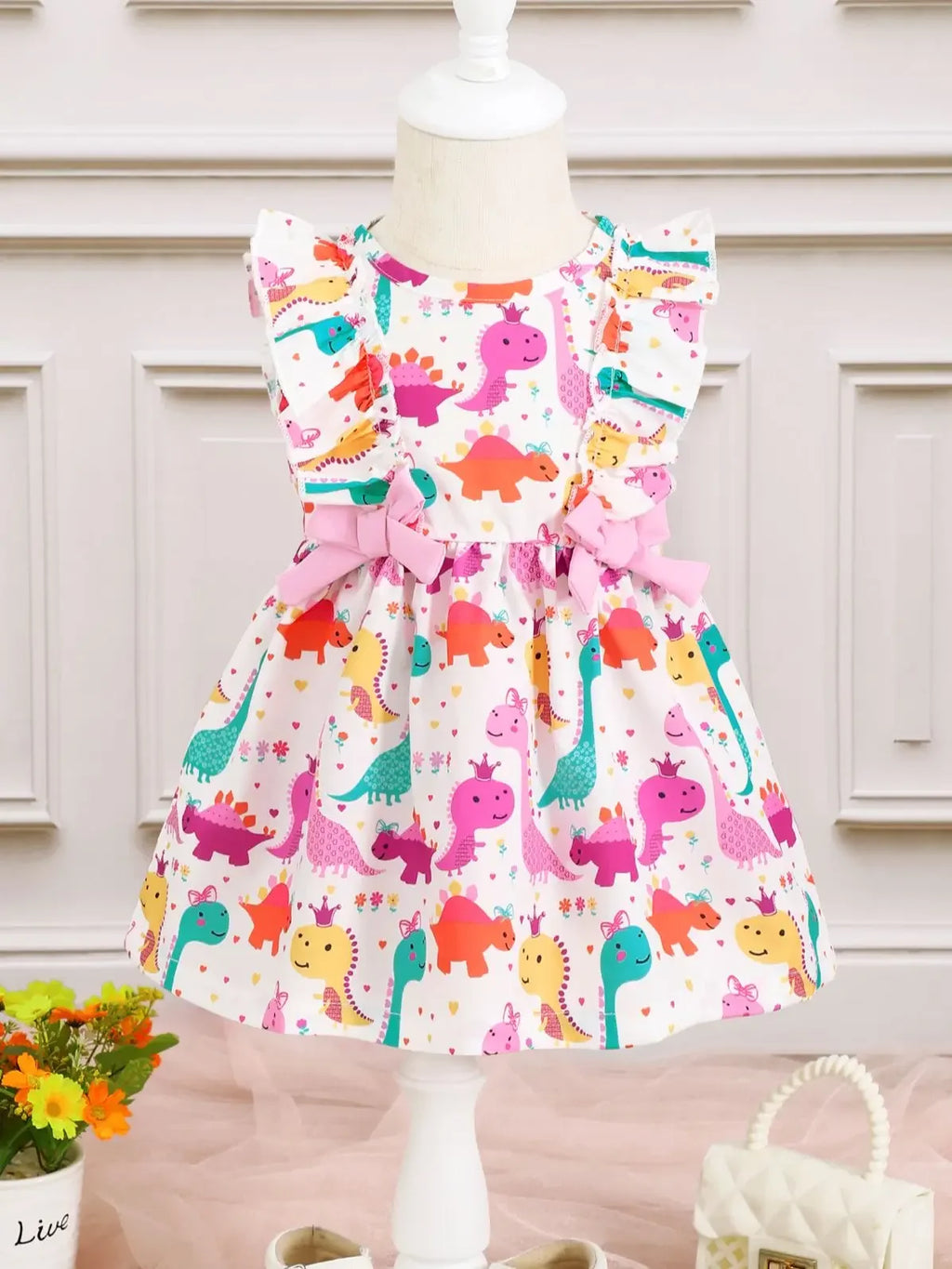 Mioglrie Baby Girls Summer Sleeveless Cartoon Dress