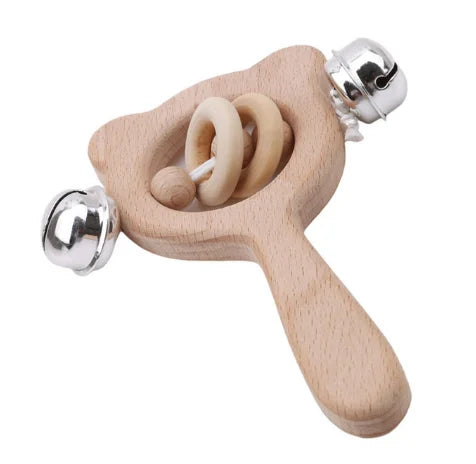 Wooden Baby Montessori Hand Bell Rattle