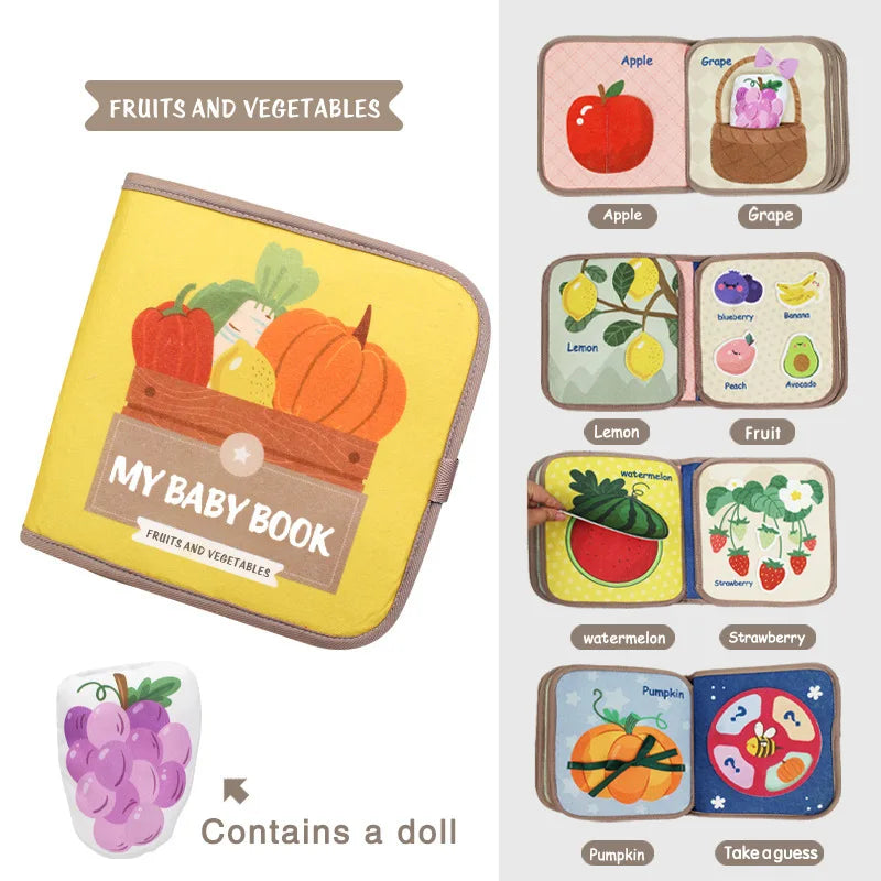 Montessori Soft 3D Cloth Book – Interactive Learning Toy for Toddlers 3-6 Years