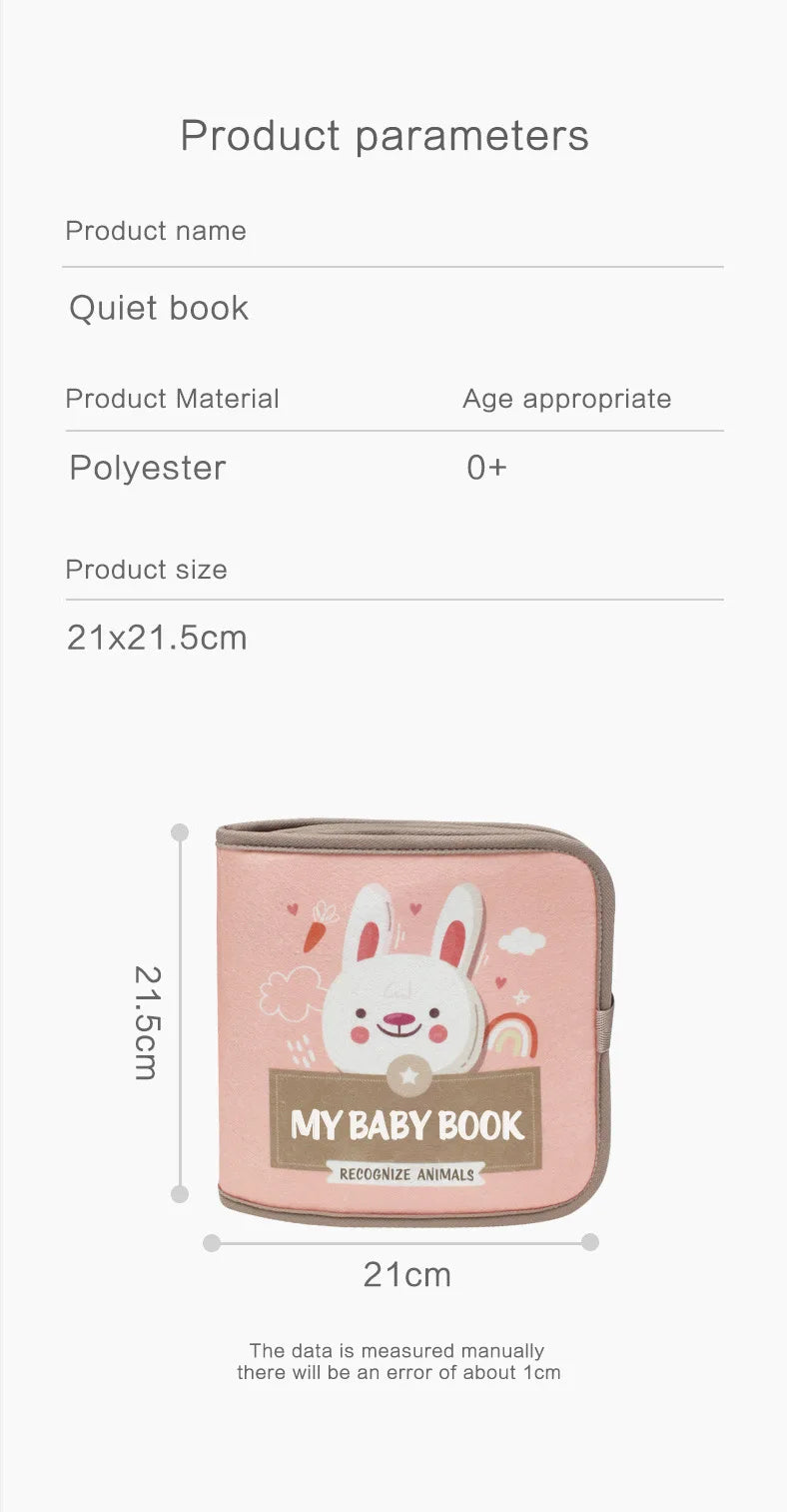 Montessori Soft 3D Cloth Book – Interactive Learning Toy for Toddlers 3-6 Years