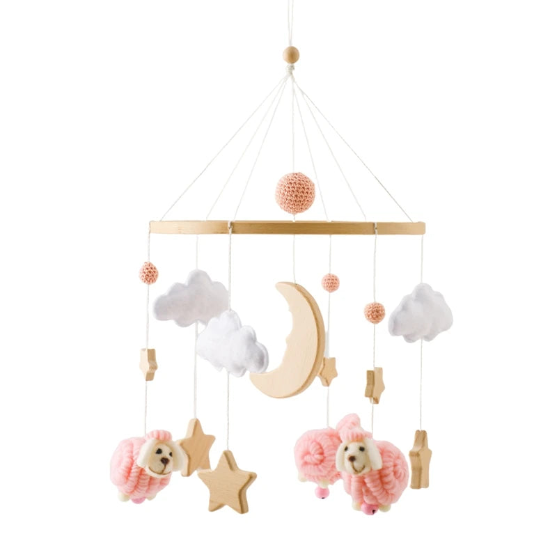 Wooden Baby Mobile with Cotton Features