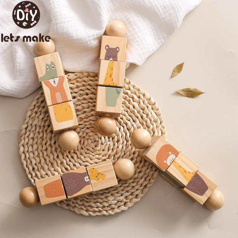 Wooden Baby Montessori Hand Bell Rattle