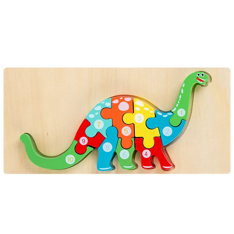 Montessori 3D Animal Wooden Puzzle for Kids