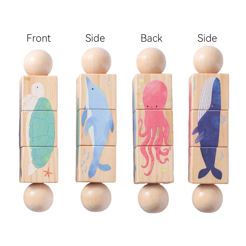 Wooden Baby Montessori Hand Bell Rattle