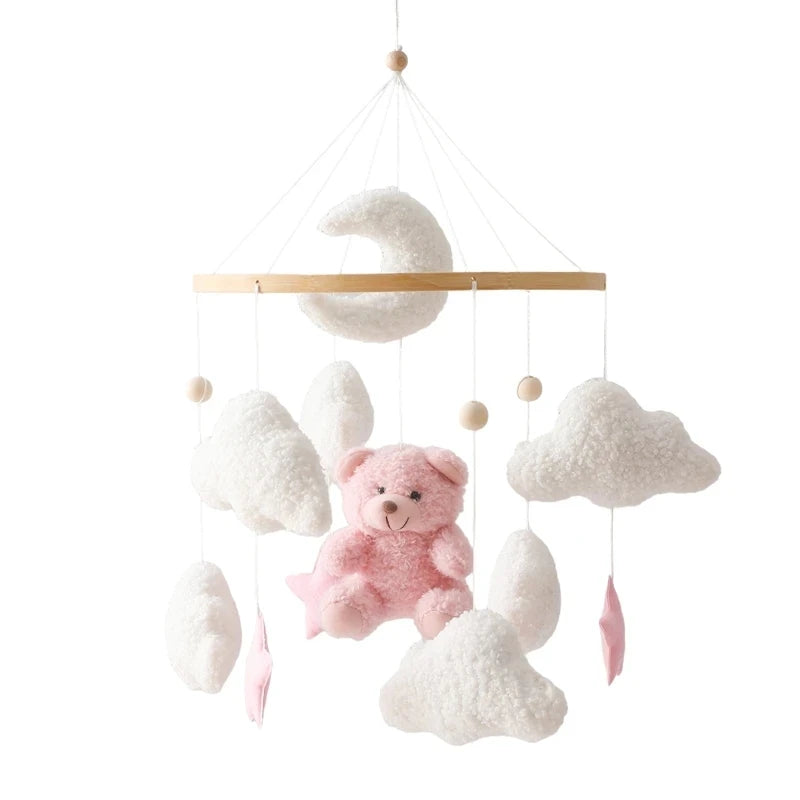 Wooden Baby Mobile with Cotton Features