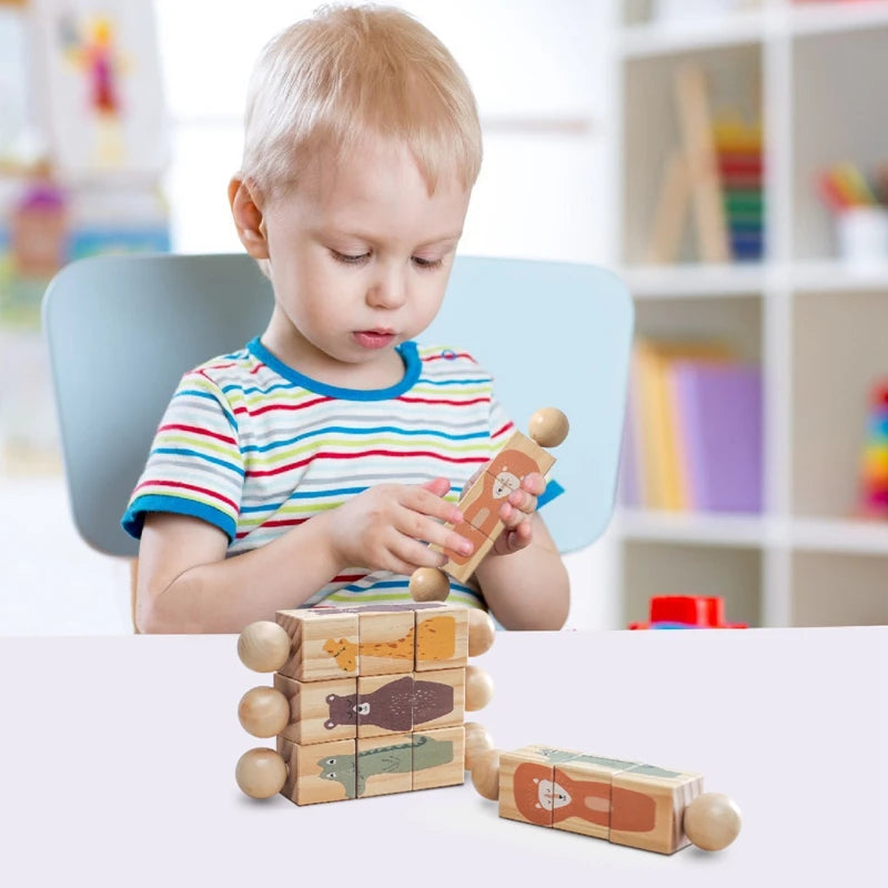 Wooden Baby Montessori Hand Bell Rattle