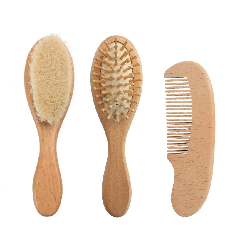 Wooden Baby Hairbrush Set