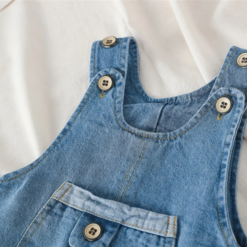 DIIMUU Toddler Baby Overalls – Casual Denim Dungarees