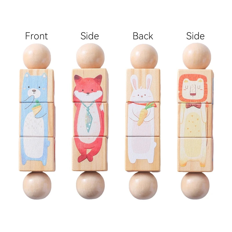Wooden Baby Montessori Hand Bell Rattle