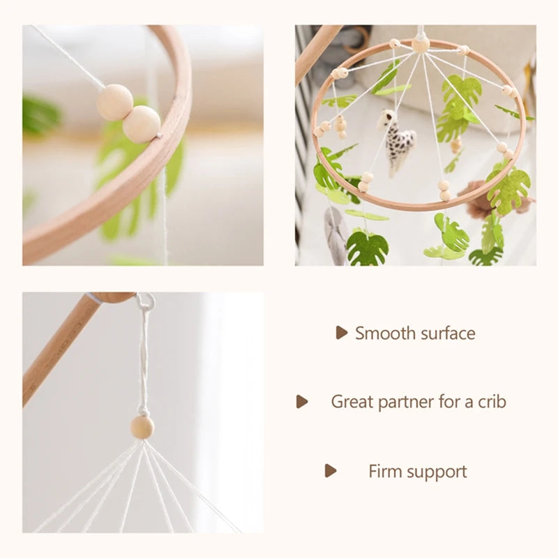 Wooden Baby Mobile with Cotton Features
