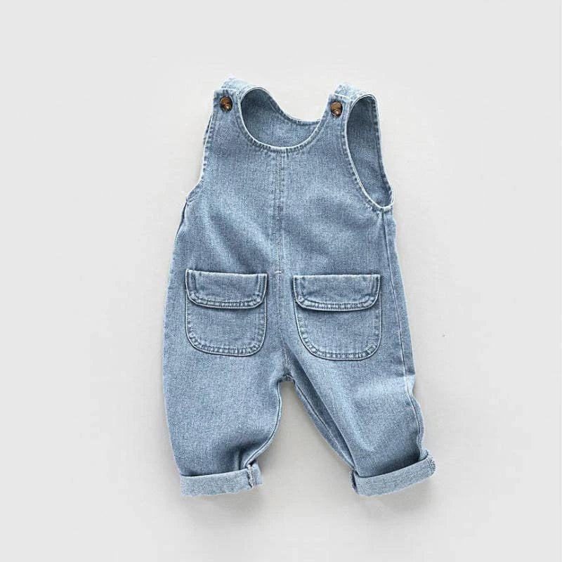 DIIMUU Toddler Baby Overalls – Casual Denim Dungarees