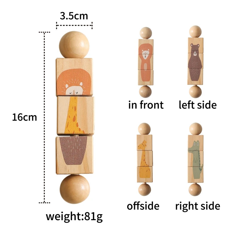 Wooden Baby Montessori Hand Bell Rattle