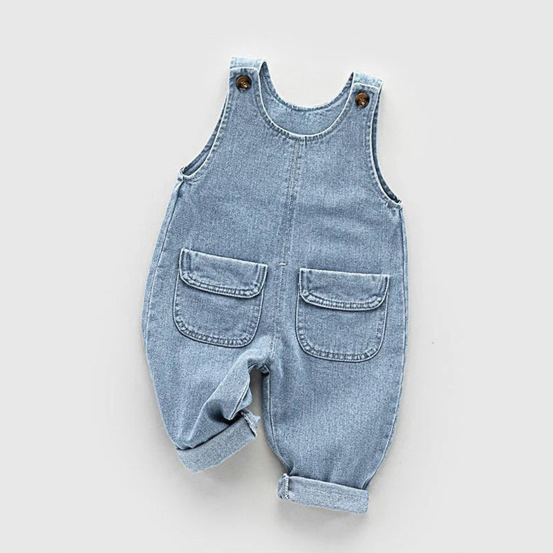 DIIMUU Toddler Baby Overalls – Casual Denim Dungarees