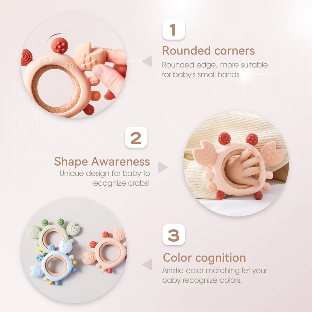 Silicone Baby Teether – Soothing Chew Toy for 0-36 Month Babies