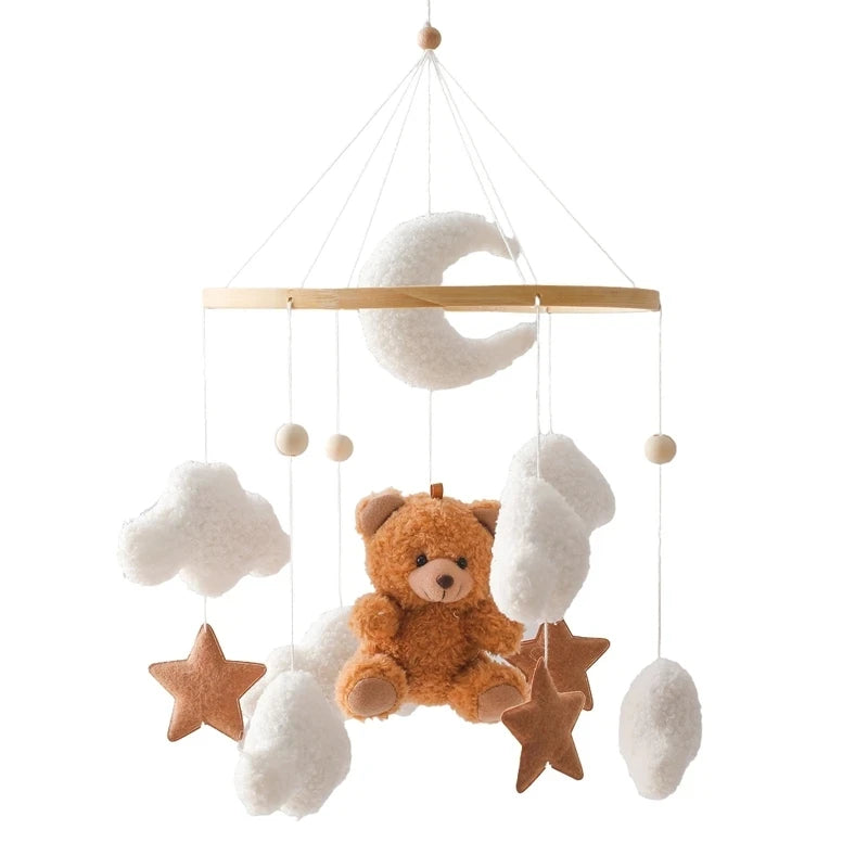 Wooden Baby Mobile with Cotton Features