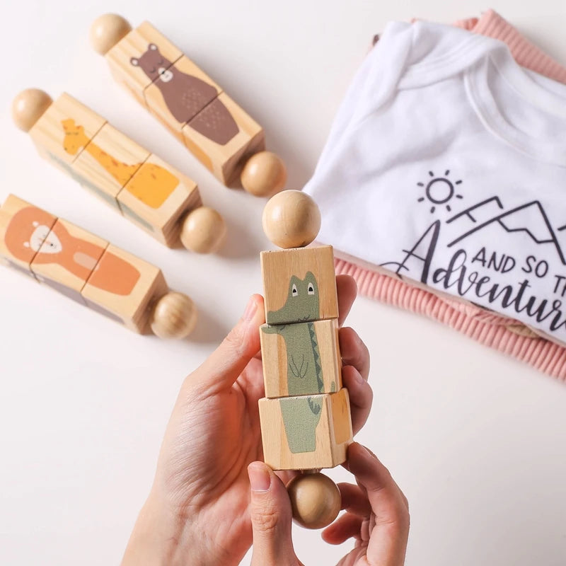 Wooden Baby Montessori Hand Bell Rattle