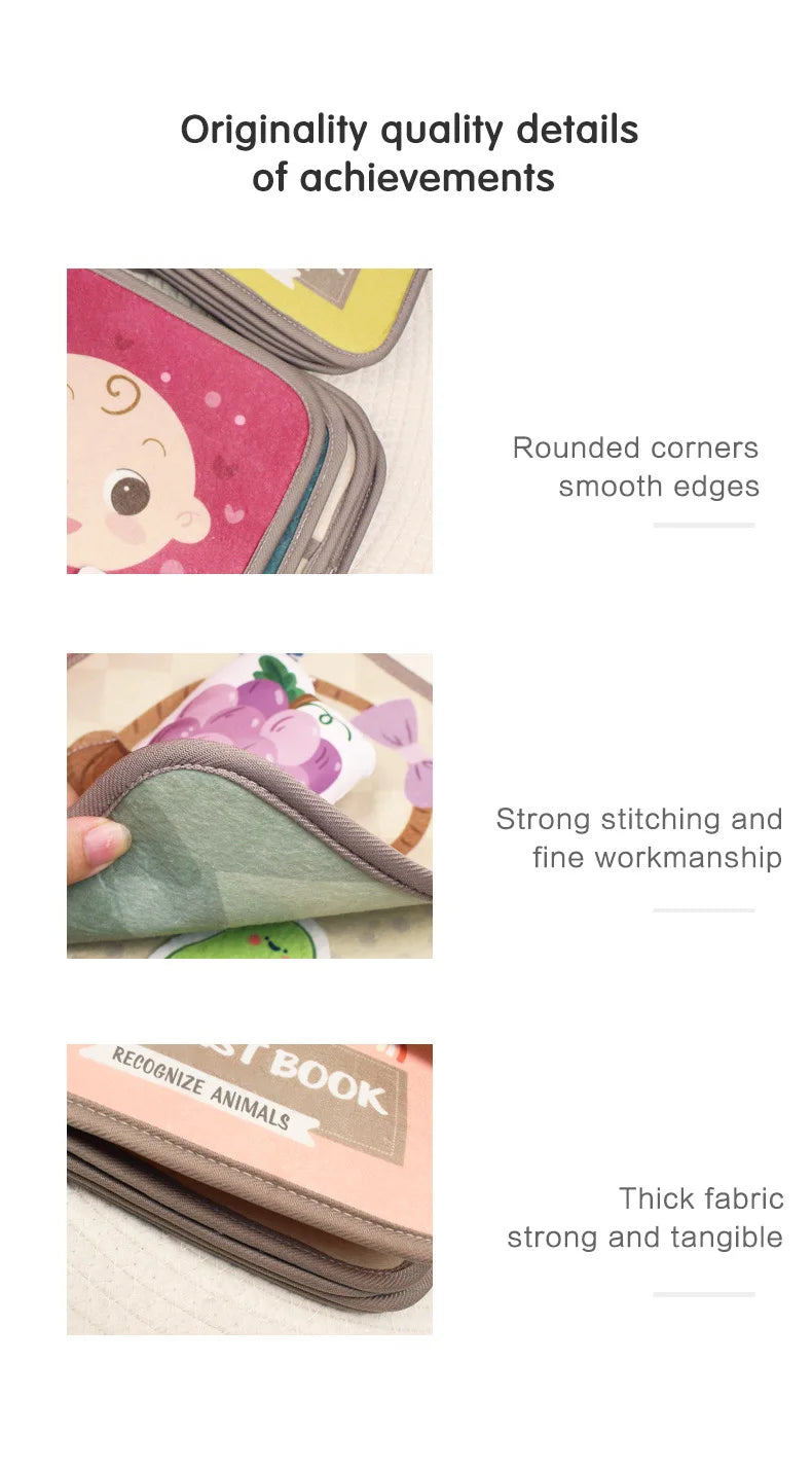 Montessori Soft 3D Cloth Book – Interactive Learning Toy for Toddlers 3-6 Years